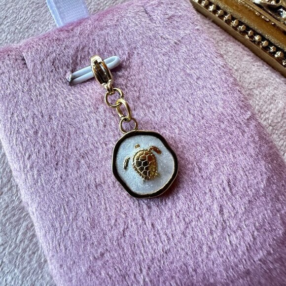 Handmade Jewelry - Sea Turtle Charm 18K Gold PVD Stainless Steel w/ Lobster Claw Clasp